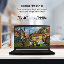 Load image into Gallery viewer, MSI Thin 15 15.6” 144Hz FHD Gaming Laptop: Intel Core i7-13620H, NVIDIA Geforce RTX 4050, 16GB DDR4, 512GB NVMe SSD, WiFi 6E, Win 11: Black B13VE-2678US
