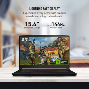 MSI Thin 15 15.6” 144Hz FHD Gaming Laptop: Intel Core i7-13620H, NVIDIA Geforce RTX 4050, 16GB DDR4, 512GB NVMe SSD, WiFi 6E, Win 11: Black B13VE-2678US
