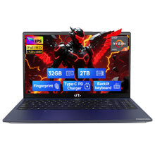 Load image into Gallery viewer, NIMO 15.6&quot; IPS FHD-Gaming-Laptop, 6 Cores AMD Ryzen 5 6600H 32GB DDR5 RAM 1TB SSD (Beat i7-1165G7 up to 4.5GHz) 660M 6nm GPU-Computer with 100W Type-C Backlit Keyboard, Fingerprint
