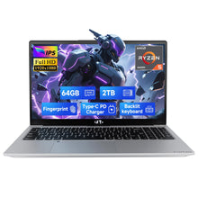 Load image into Gallery viewer, NIMO 15.6&quot; IPS FHD-Gaming-Laptop, 6 Cores AMD Ryzen 5 6600H 32GB DDR5 RAM 1TB SSD (Beat i7-1165G7 up to 4.5GHz) 660M 6nm GPU-Computer with 100W Type-C Backlit Keyboard, Fingerprint
