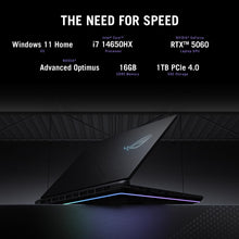 Load image into Gallery viewer, ASUS ROG Strix G16 Gaming Laptop, 165Hz Display, NVIDIA® GeForce RTX™ 4060, Intel Core i7-13650HX, 16GB DDR5, 1TB PCIe Gen4 SSD, Wi-Fi 6E, Windows 11, G614JV-AS74
