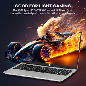 NIMO 15.6" IPS FHD-Gaming-Laptop, 6 Cores AMD Ryzen 5 6600H 32GB DDR5 RAM 1TB SSD (Beat i7-1165G7 up to 4.5GHz) 660M 6nm GPU-Computer with 100W Type-C Backlit Keyboard, Fingerprint